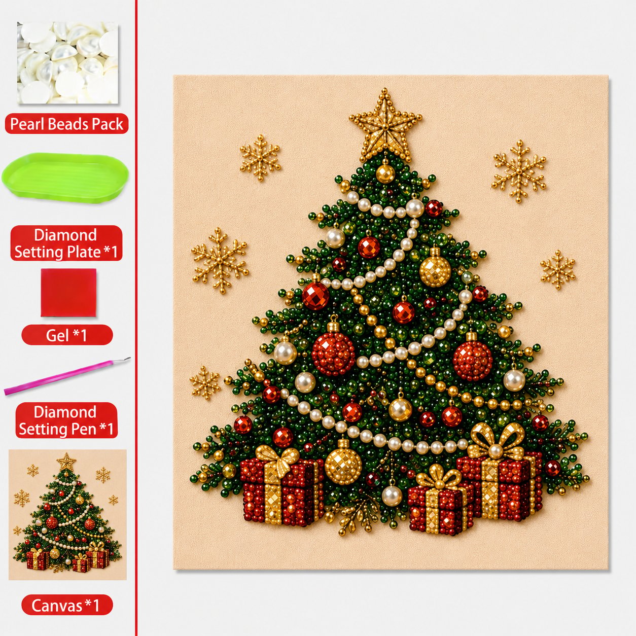 🎨💎DIY-Weihnachts-Diamantmalerei-Set mit Perlen -🧘Entspannend & Anfängerfreundlich