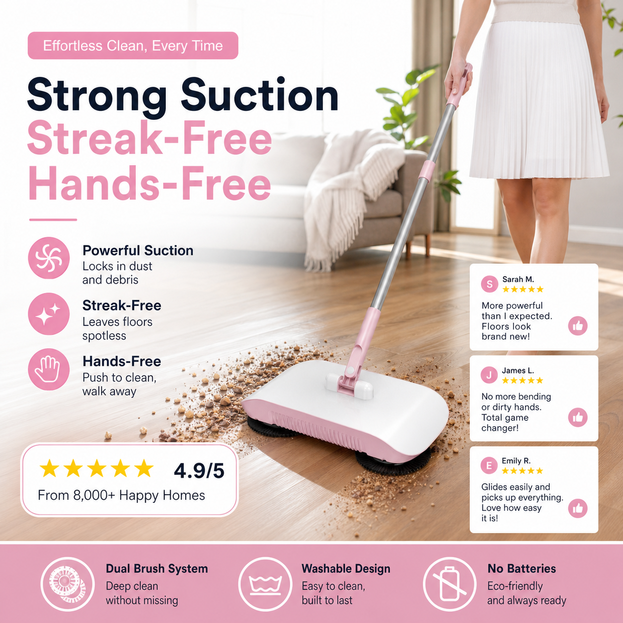 📢📢50 % Rabatt!! ⏰🧹 Smart-Roboterstaubsauger mit Wisch- & Kehrfunktion