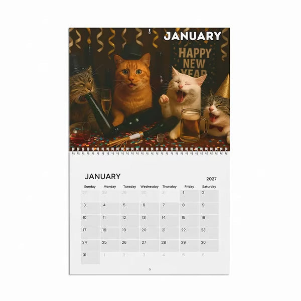🍺🐱Betrunkene Katzen Kalender 2027