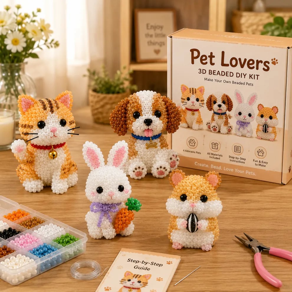 📢📢50 % Rabatt!!🥳🧵✨Kleines 3D-Perlen-Tier-Bastelset