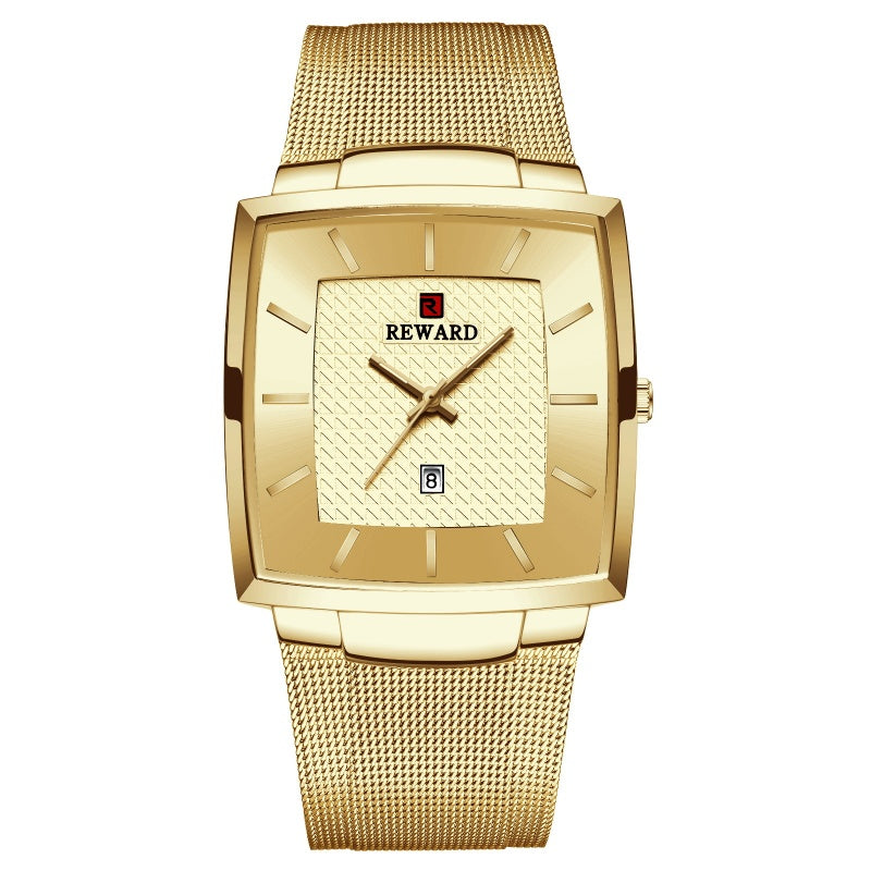 🔥 Jetzt 50 % Rabatt – Sofort zugreifen! ⏳⌚ Herren Quarzarmbanduhr mit eckigem Mesh-Armband, ultraflach ✨