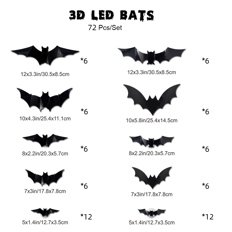 🔥🎁 2+1 GRATIS!!🥳 💞 50K+ VERKAUFT! ⚡🦇Gruselige 3D-Fledermaus LED-Wandleuchte, Halloween-Dekor für Innen und Außen👻
