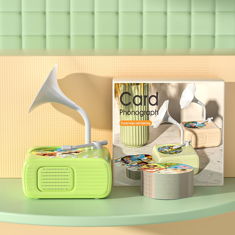 📢📢 50 % Rabatt!! 💥🎶Kinderphonograph mit 99 Karten👶Frühes Lernphonograph-Geschichtengerät - dein Kindes neuer Lieblings-Lernfreund!