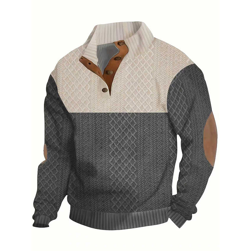 📢📢50 % Rabatt!! ⏰🔥Heiße Sonderangebote – Herren-Pullover mit Farbblock-Kragen und Knöpfen🔥Kaufen Sie 2 und erhalten Sie kostenlosen Versand