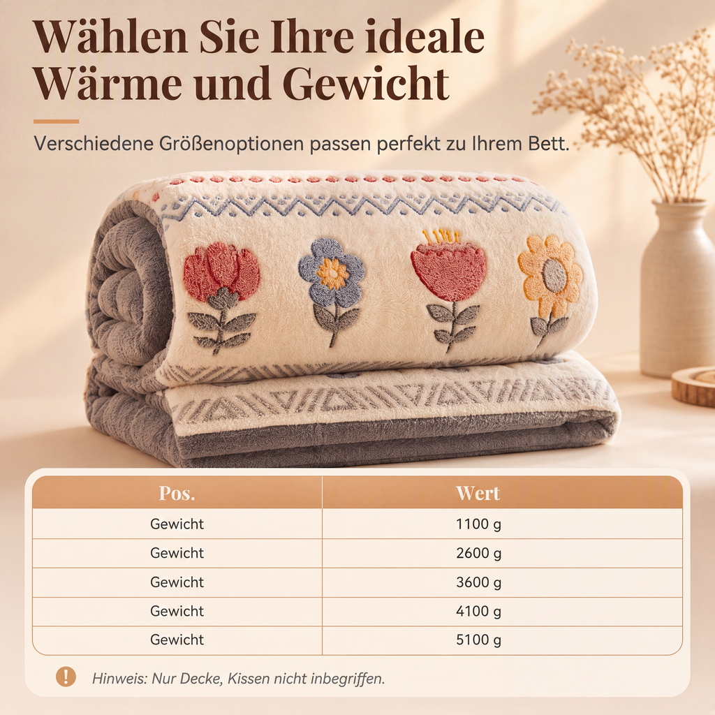 🛌 50 % RABATT! ✨Doppelseitige Sherpa-Fleece-Bettdecke – Schneeflocken-Samt & dichtes Lammfleece mit Wärmespeicher & ultraweichem Samtgriff❄️