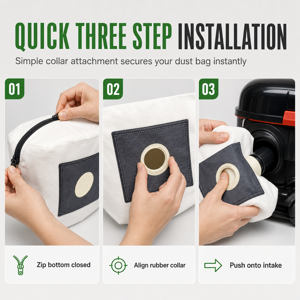 🔥🎁 2+1 GRATIS!! 🛍️Ersatz-Staubbeutel aus Vliesstoff mit Reißverschluss für Staubsauger