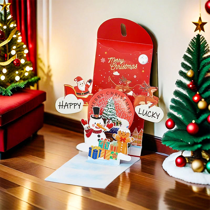 🎄 3D Weihnachts-Pop-up-Karte für Geldgeschenke – festlich, überraschend & unvergesslich 🎁