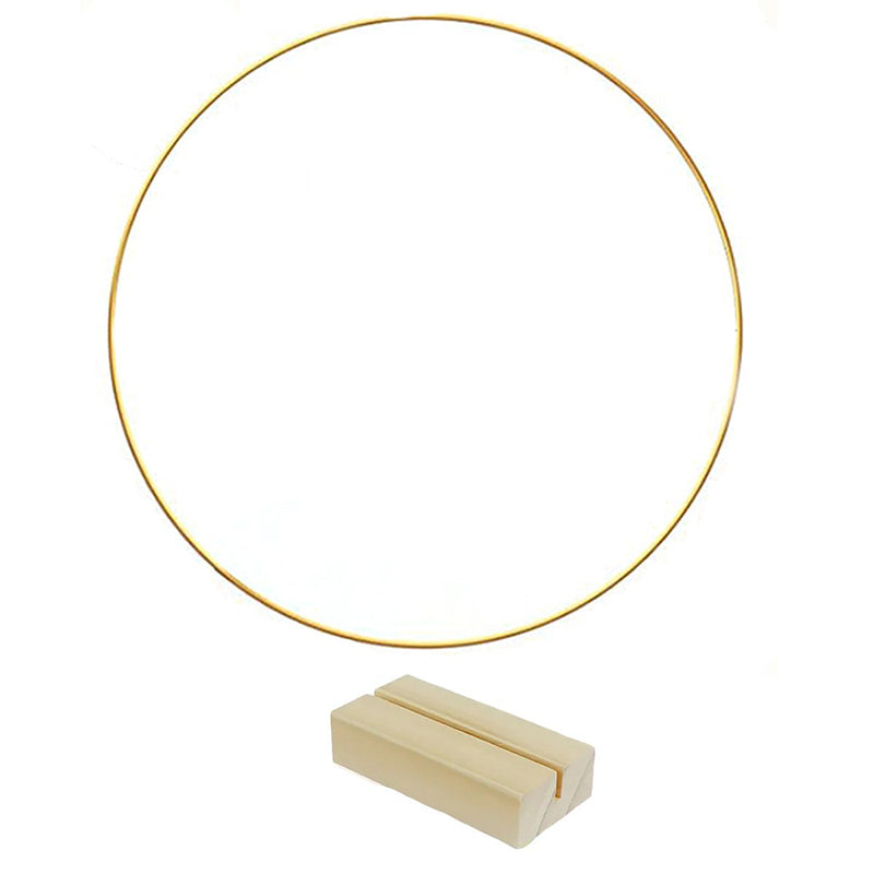 ⏳Zeitlich begrenztes Angebot: 50 % Rabatt⏰Goldener Metall-Blumenring-Tischdekoration mit Holzständer🌸✨
