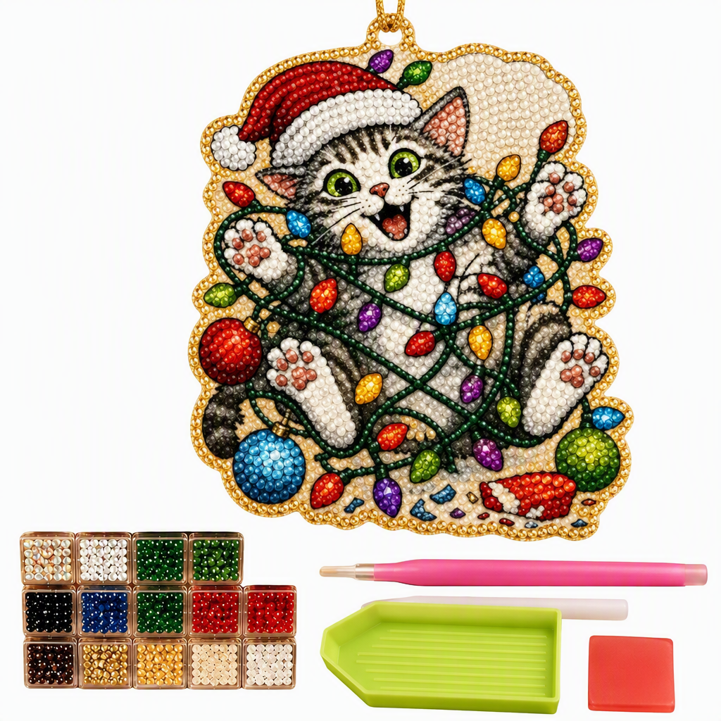 🎄DIY-Set für hängenden Weihnachtsschmuck mit Perlen
