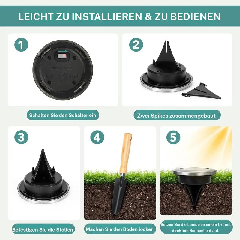 📢📢50 % Rabatt!! 🌙✨Solar-Bodenleuchten für Garten & Wege - Automatischer Sensor & wetterfest