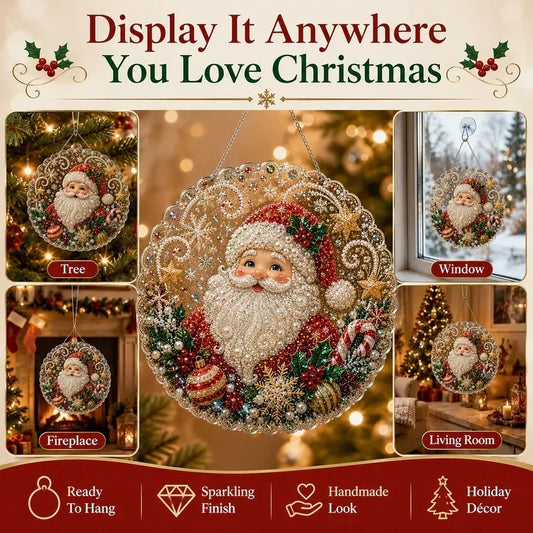 🎁🎄 DIY Weihnachts-Perlen-Diamantmalerei-Anhänger Bastelset | Farbechte, abriebfeste Perlen – handgefertigte Festdekoration zum Aufhängen 🎅💎
