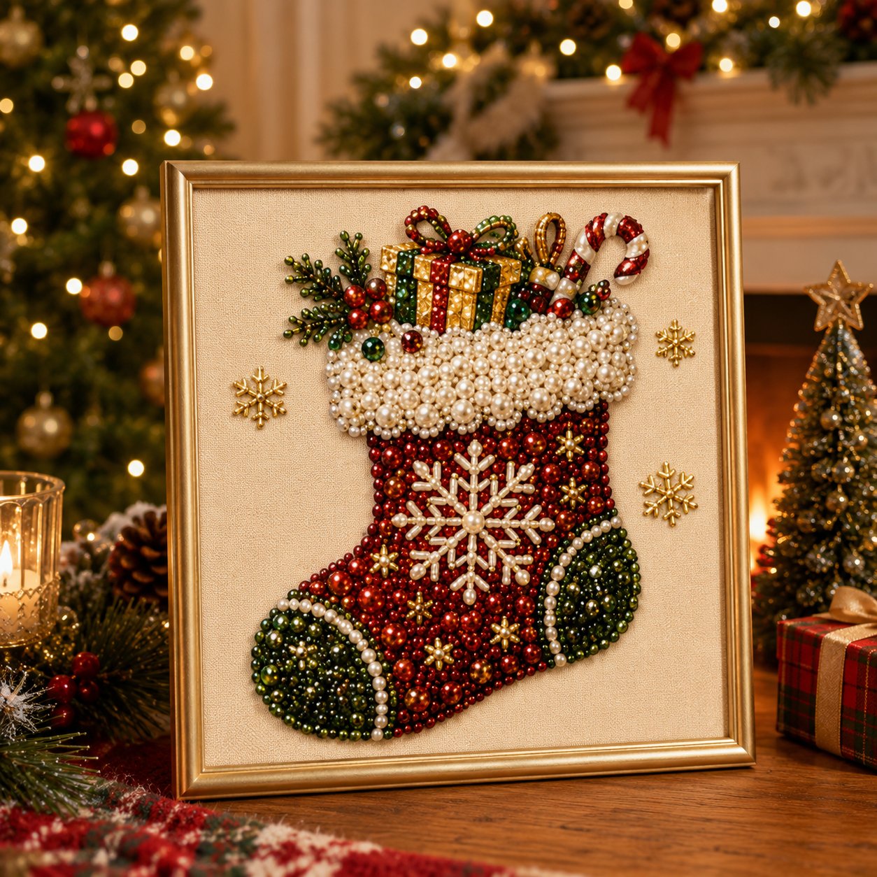 🎨💎DIY-Weihnachts-Diamantmalerei-Set mit Perlen -🧘Entspannend & Anfängerfreundlich