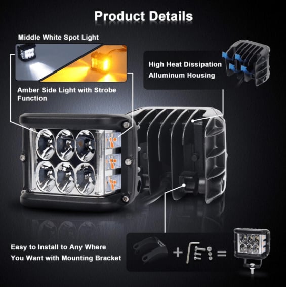 🔥 50% RABATT Dual Side Shooter Dual Color Strobe –  🚗Zweifarbig, Superhell & Sicher! 🚦 Für Autos, LKWs & Motorräder ⚡