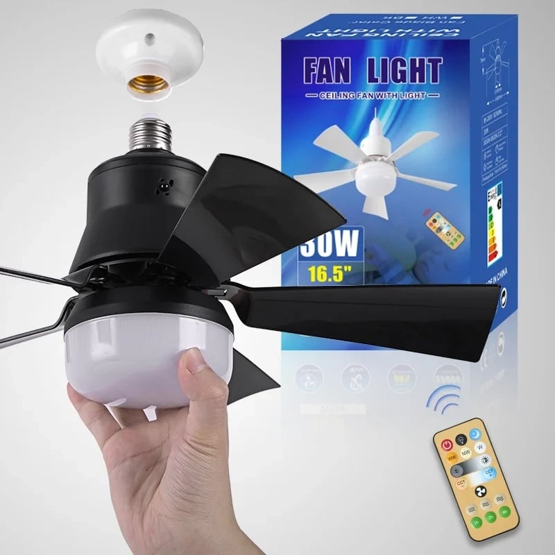🔥ZOMERVERKOOP 61% UIT🔥 2-IN-1 PORTABLE CEILING FAN & LIGHT met afstandsbediening