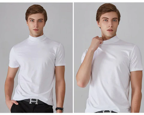 🔈🔈2026 Heißer Verkauf – 50 % Rabatt🎁Hochgeschlossenes, schmal geschnittenes T-Shirt für Herren