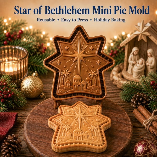 🔥🎁KAUFE 1, ERHALTE 1 GRATIS🔥✝️ Mini‑Weihnachts‑Pasteten‑Formen mit Glaubens‑ & Jesus‑Christus‑Motiven | Wiederverwendbare geprägte Formen für detailreiche Pasteten mit Gebetstexten, perfekt als Weihnachtsgeschenk🥧✨