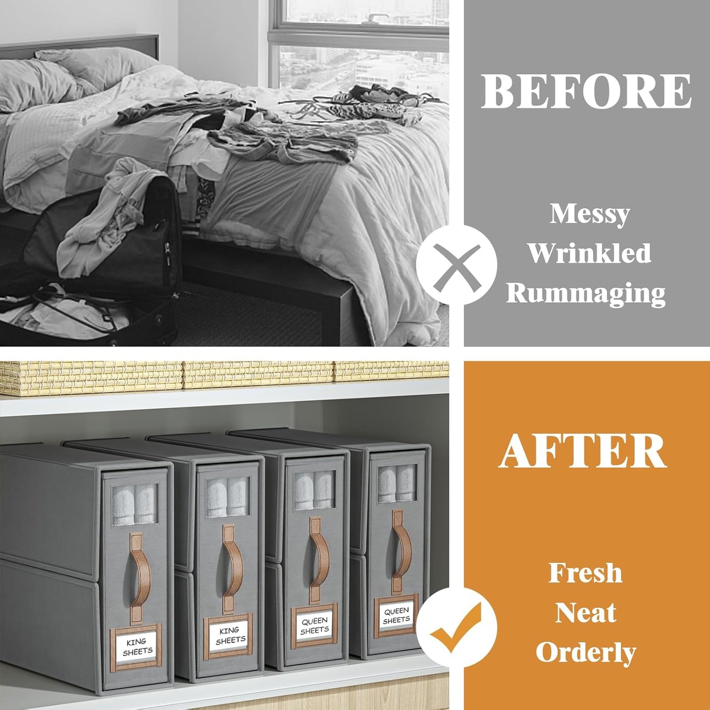 📢 JETZT 50 % RABATT!! ⏰ Faltbarer Organizer für Bettwäsche‑Sets