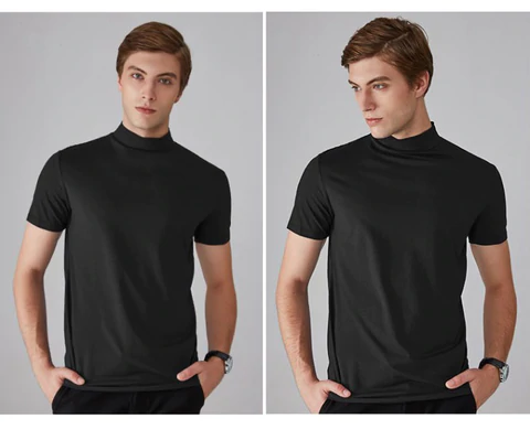 🔈🔈2026 Heißer Verkauf – 50 % Rabatt🎁Hochgeschlossenes, schmal geschnittenes T-Shirt für Herren