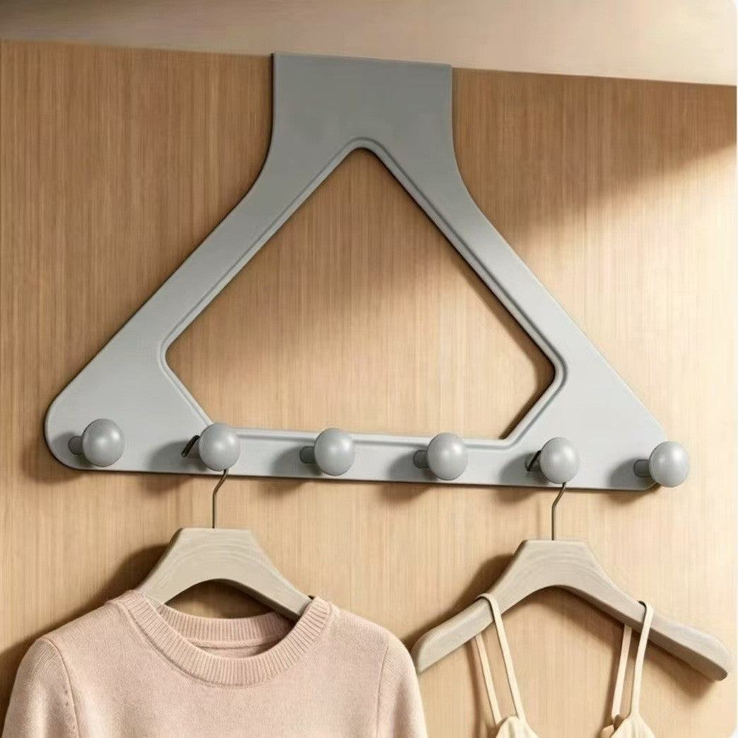 🏆50 % Rabatt!!🌈Cremefarbener Türhaken-Organizer, erhöht und verstärkt, ohne Bohren, robuste Hängevorrichtung für Mäntel, Hüte und Taschen fürs Schlafzimmer🚪