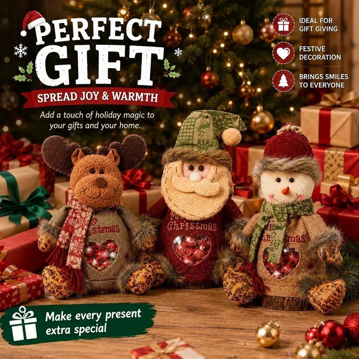 【🎁Letzter Tag 50 % Rabatt】🎉🎅Weihnachtsgeschenktüten mit Reißverschluss