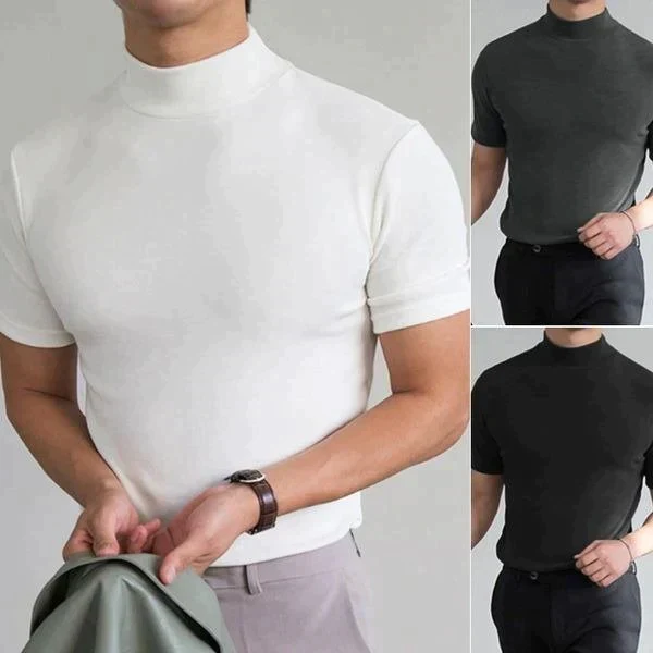 🔈🔈2026 Heißer Verkauf – 50 % Rabatt🎁Hochgeschlossenes, schmal geschnittenes T-Shirt für Herren