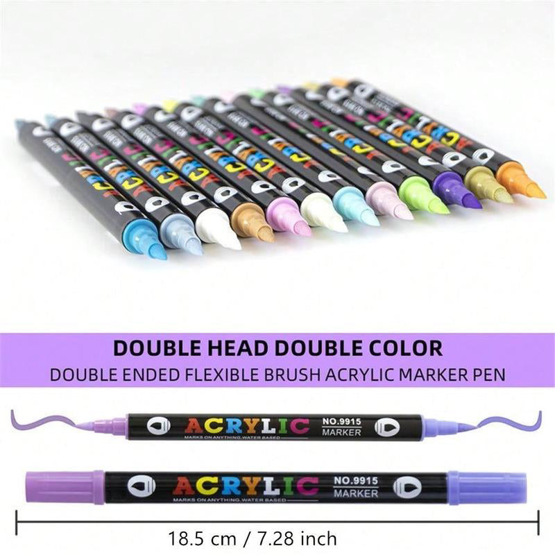 🎨50 % Rabatt!! 🔥 Acryl-Farbmarker mit zwei Spitzen – 24/48/72 Farben