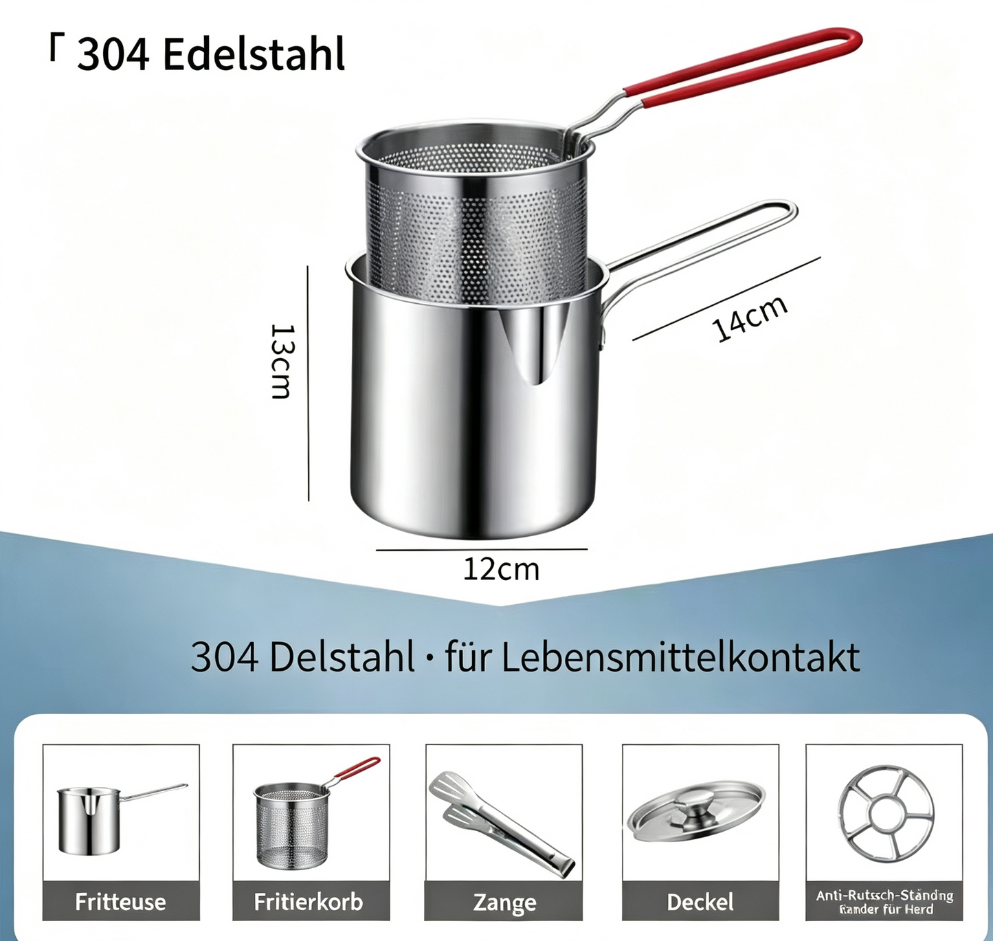 🔥Multifunktionale Fritteuse aus Edelstahl 304