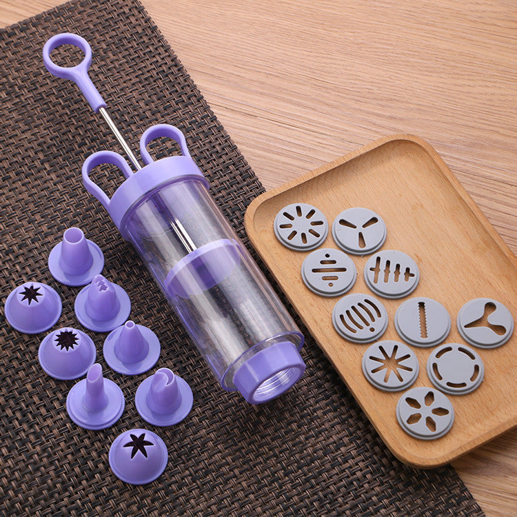 ⏳Zeitlich begrenztes Angebot: 50 % Rabatt⏰Edelstahl-Kuchendekorationspistolen-Set💉🏵️🍪