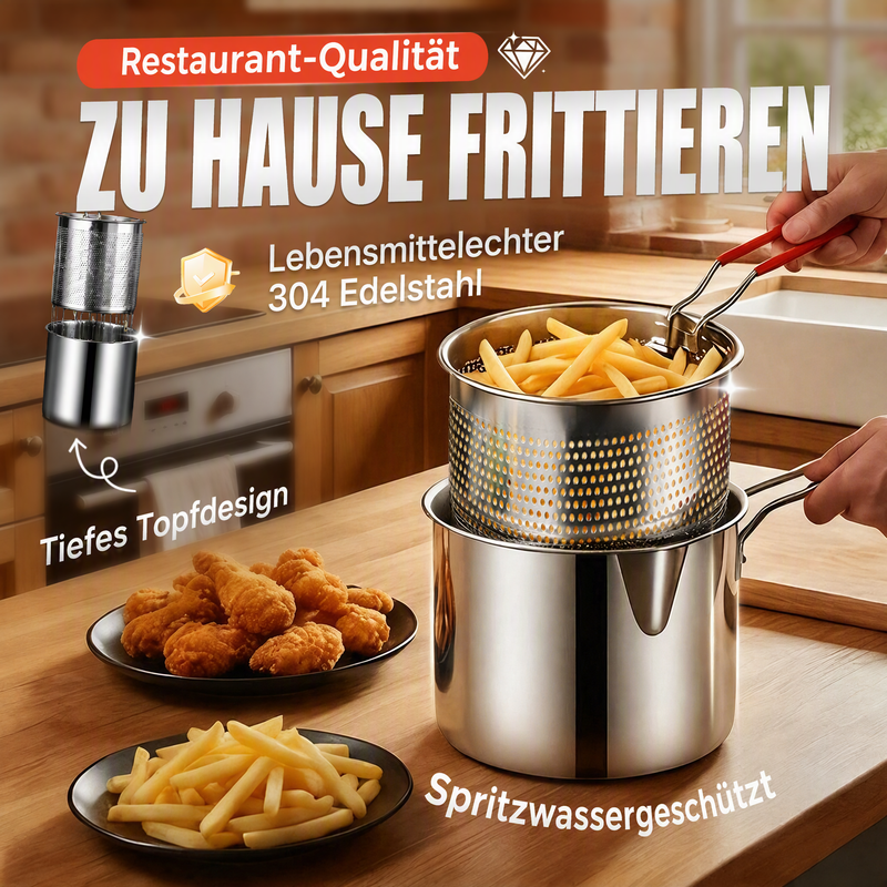 🔥Multifunktionale Fritteuse aus Edelstahl 304