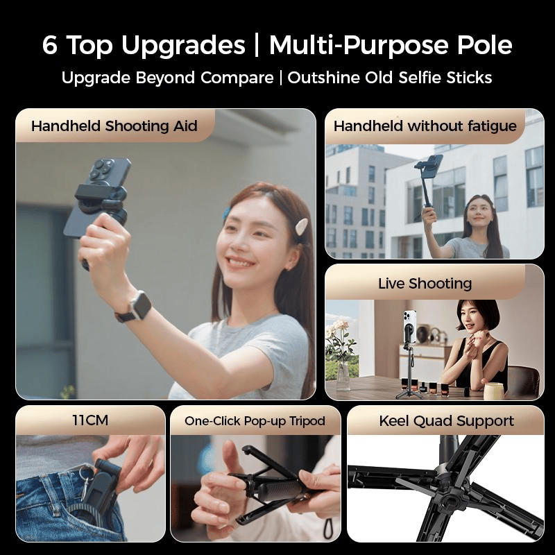 📢📢50 % Rabatt!! ⏰✨ Multifunktionaler magnetischer 4-in-1-Selfie-Stick mit 360°-Drehung📸Erschließe jeden Kreativ-Winkel!