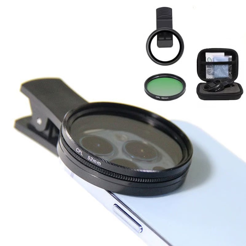 📱🔥 Kurzzeit-Angebot: Clip-On Objektiv 50% günstiger.✨ 52mm Clip-on CPL Telefon Kamera Objektiv Filter Kit