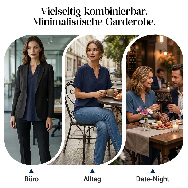 📢📢50 % Rabatt!! ⏰ Modisches lockeres einfarbiges Kurzarm-Oberteil