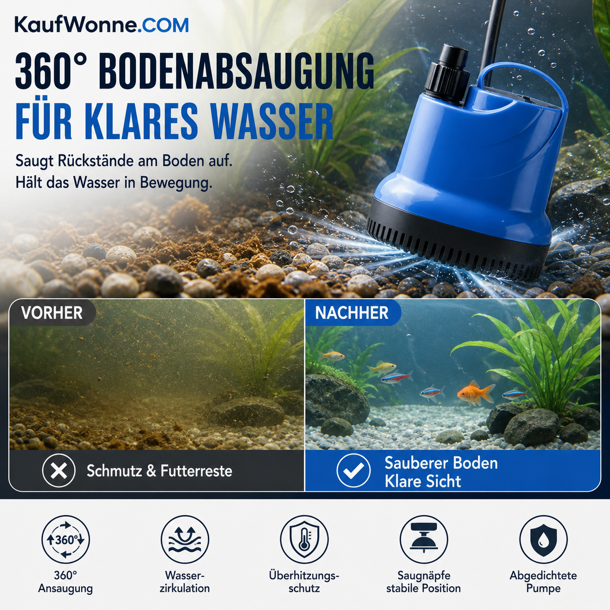 📢📢50 % Rabatt!! ⏰🐠 Bodenansaug‑Aufsatz für Aquarien‑Filterpumpe