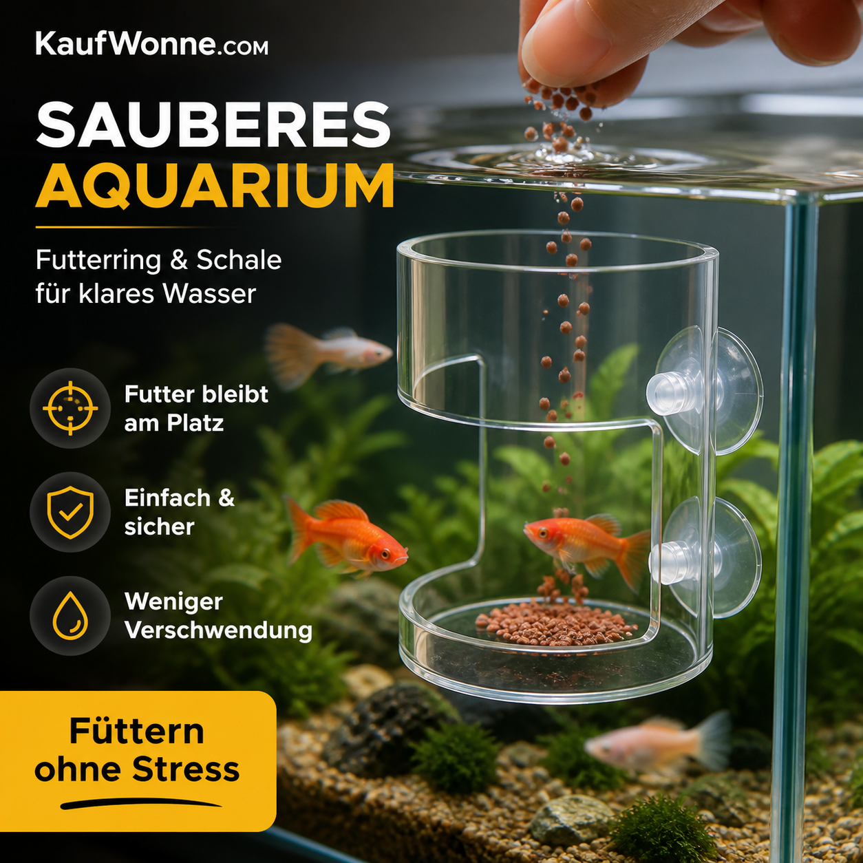 ⏳ Begrenzte Zeit 50% Rabatt!! 🐟✨ Futterring und -schale für Aquarien