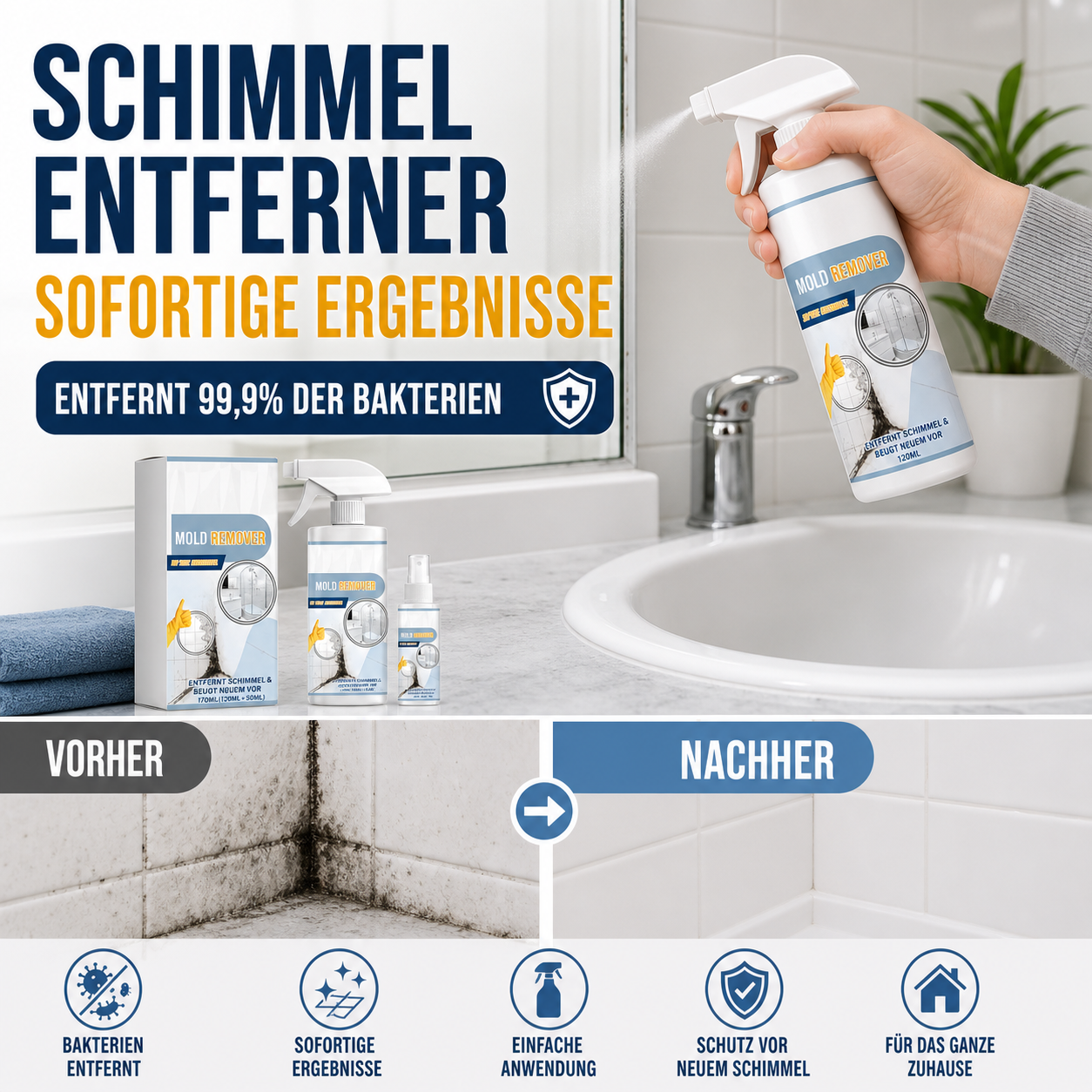 🧴Vielseitiger Schimmel‑ und Stockflecken‑Entferner | Haushaltsreiniger gegen Schimmelbefall