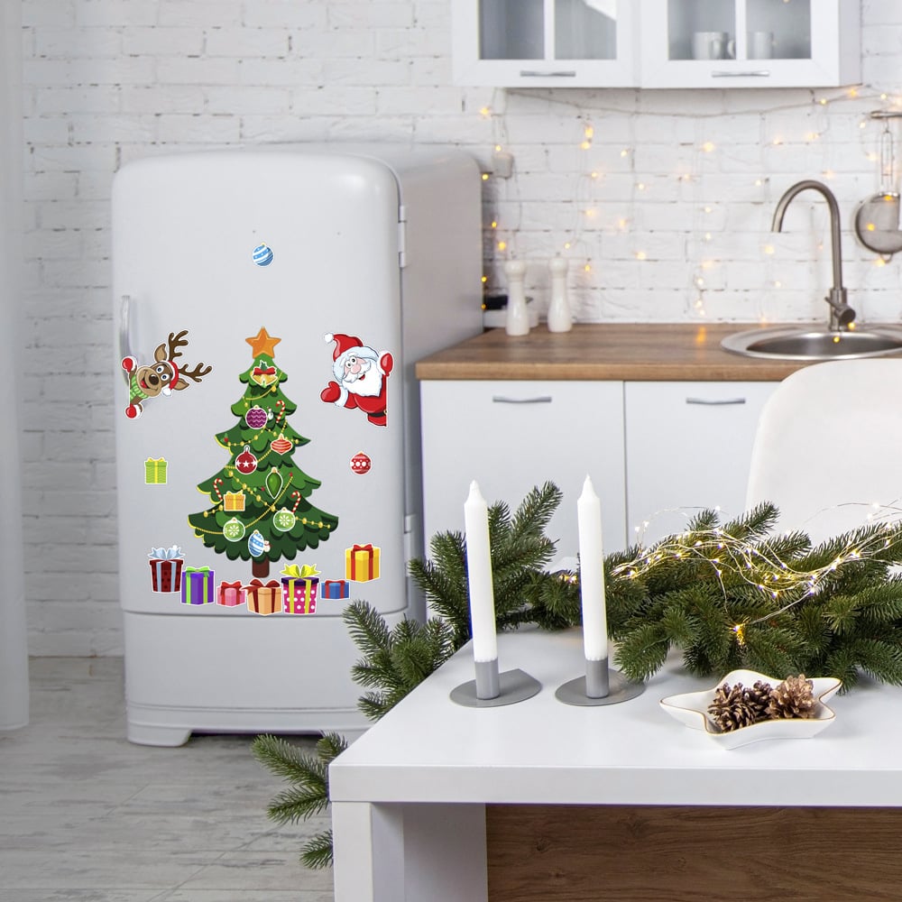 🎅 Weihnachts-Magnetaufkleber, festliche Dekoration für Kühlschrank und Metalloberflächen