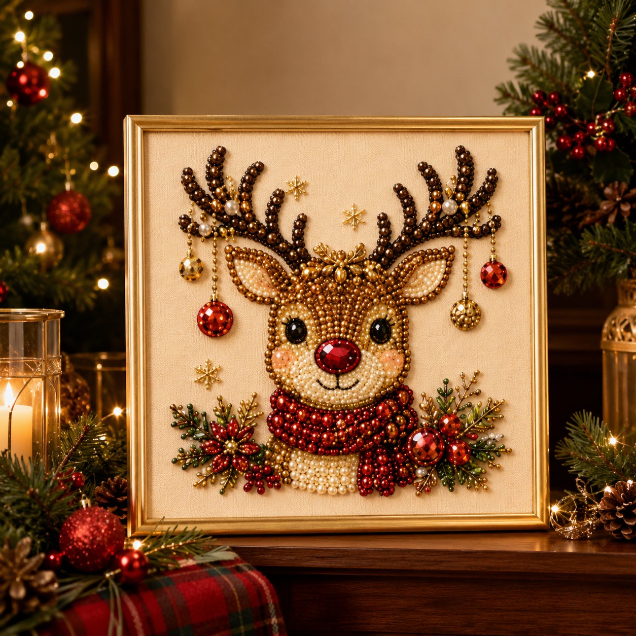 🎨💎DIY-Weihnachts-Diamantmalerei-Set mit Perlen -🧘Entspannend & Anfängerfreundlich