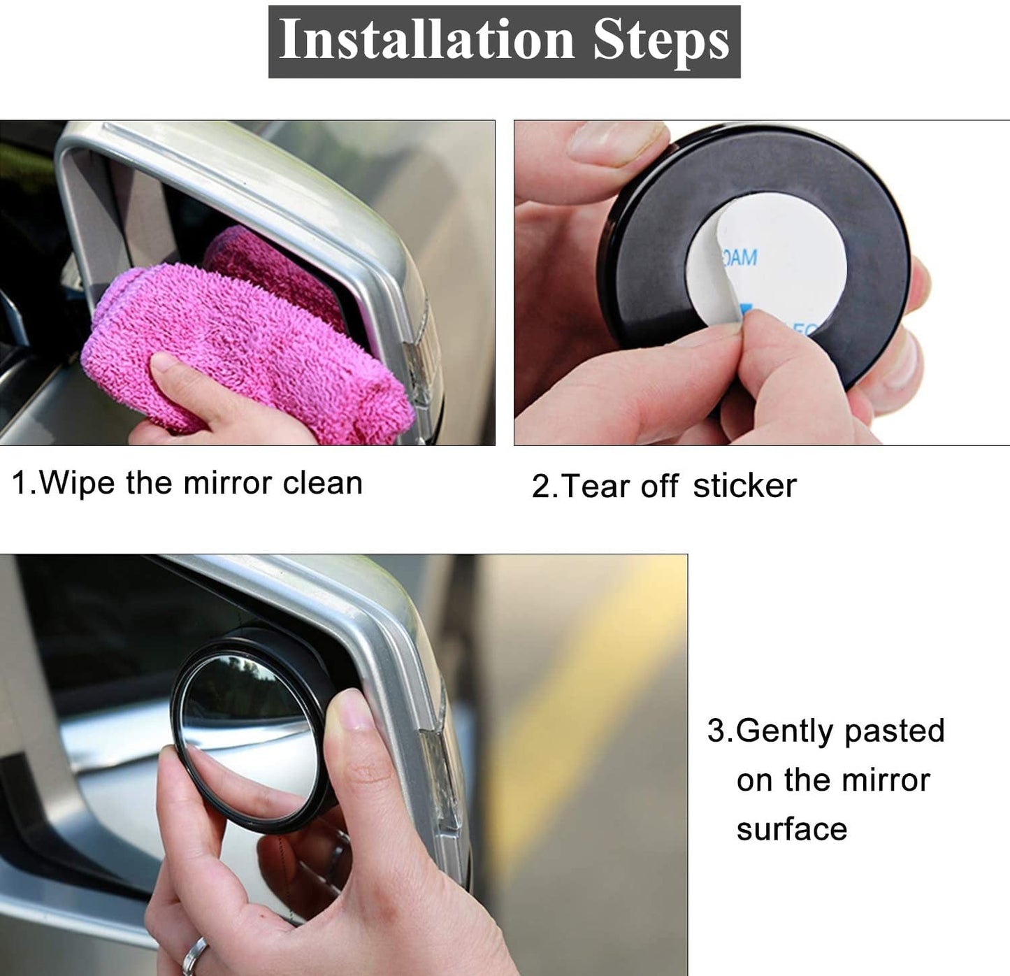 🚗💥 50% Rabatt! 🚗 2-Zoll-HD-Blindfleckspiegel – echte Glaslinse, 360°-Einstellung. Wasserdichtes ABS-Gehäuse. Einfache Klebemontage. Für Autos, SUVs, Transporter & LKW 🛡️