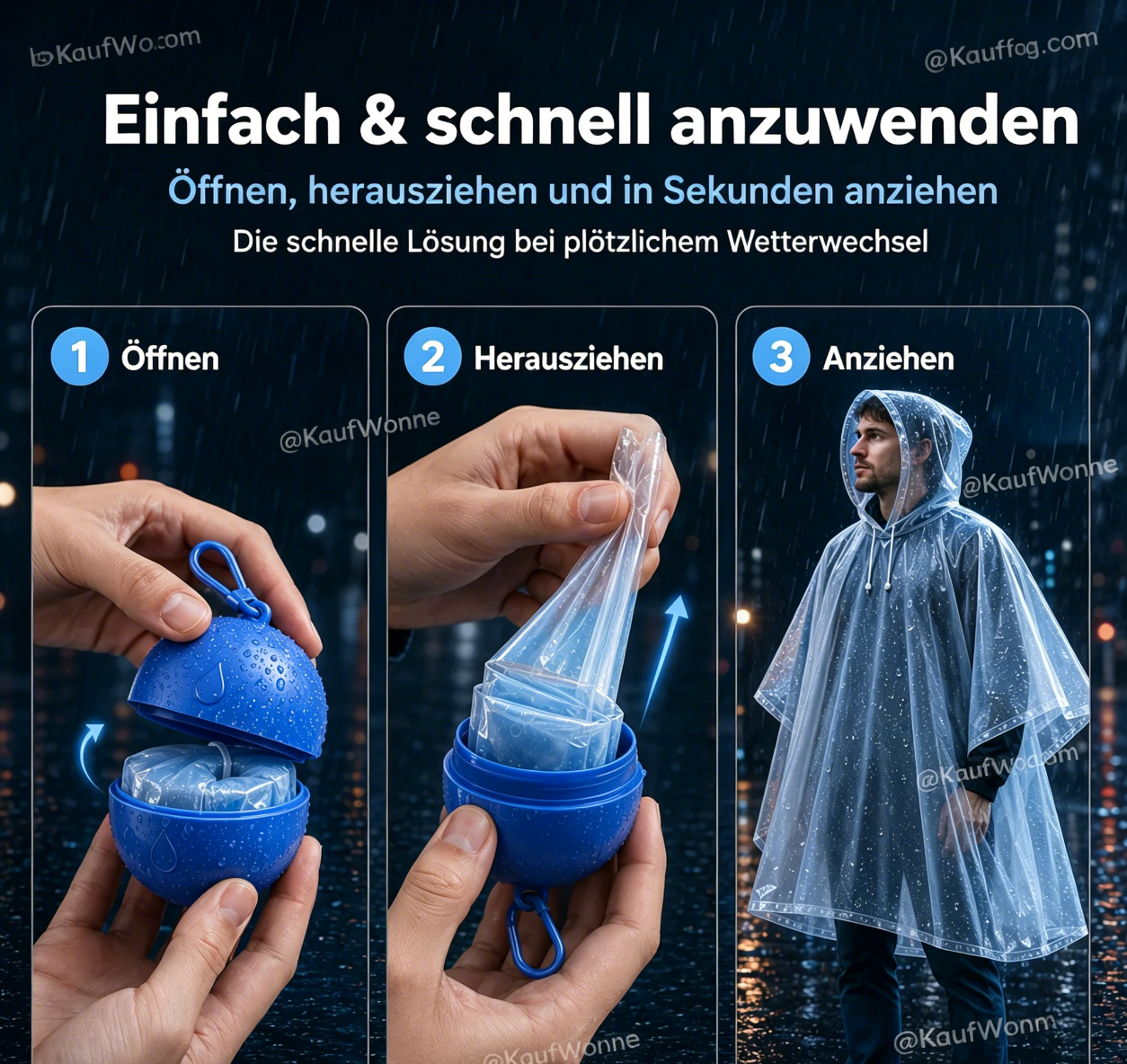 🥳HEISSER SALE 2026🥳💞 50K+ VERKAUFT! ⚡🌧️Einweg-Regenjacke in Mini-Kugelform (1 kaufen, 2 gratis)