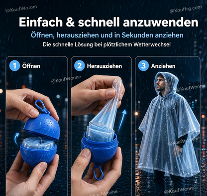🥳HEISSER SALE 2026🥳💞 50K+ VERKAUFT! ⚡🌧️Einweg-Regenjacke in Mini-Kugelform (1 kaufen, 2 gratis)