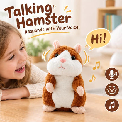Sprechender Hamster als Plüschtier – wiederholt alles, was man sagt, schüttelt automatisch den Kopf, urkomischer Spaß für Kinder und Erwachsene