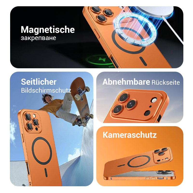 Magnetische Aufladung Aluminium Metall Bumper Matte Case Cover für iPhone