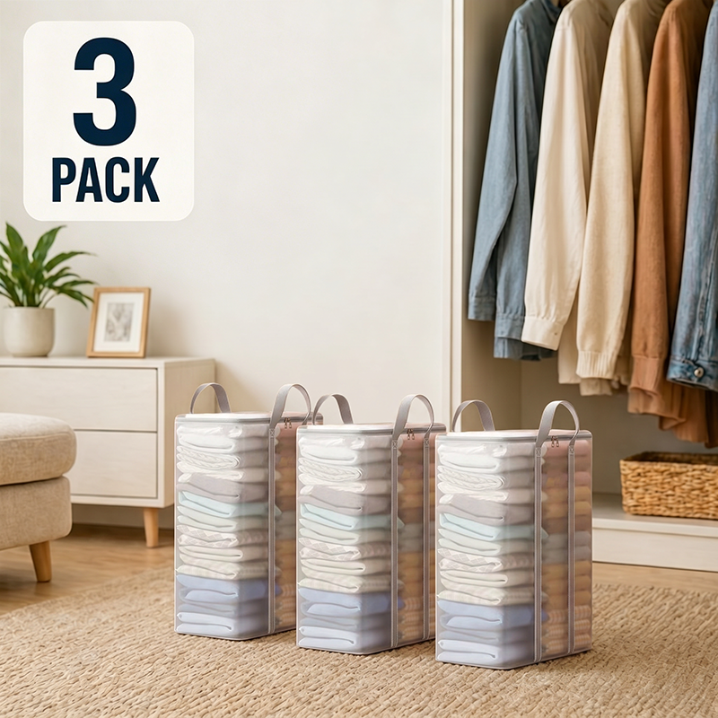 🔥Zeitlich begrenztes Angebot: 50 % Rabatt! 📦Große, strapazierfähige, dicke transparente Aufbewahrungstasche aus Kunststoff für Kleidung, Umzug und Lagerung