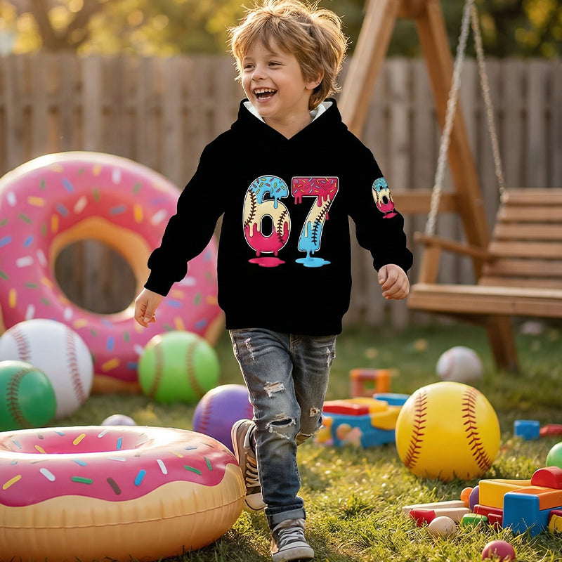 😂🤣 Lustiger Hoodie für Kinder: 67-Meme-Motiv 🧸🎉 Super weich & langlebig – perfekt für Schule & Freizeit!