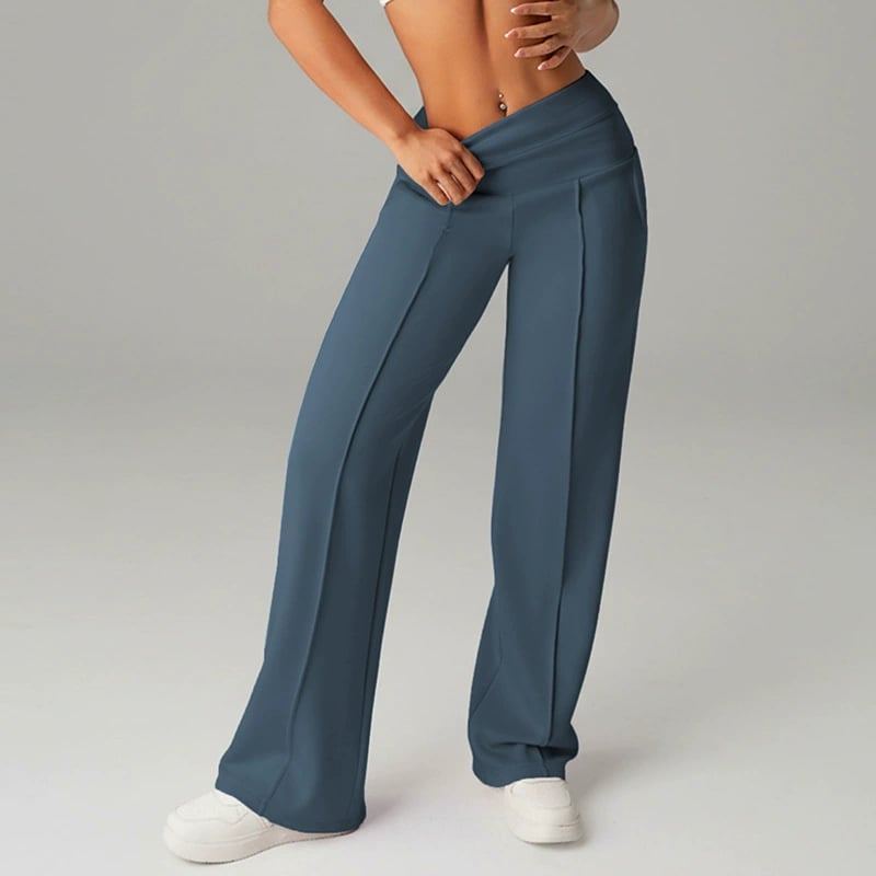 🎉LETZTER TAG AKTION – 50% RABATT 👖✨ Damen Weite Straight-Leg-Hose mit hohem Bund – Stretchstoff + Praktische Taschen + 9 Farben! ✨