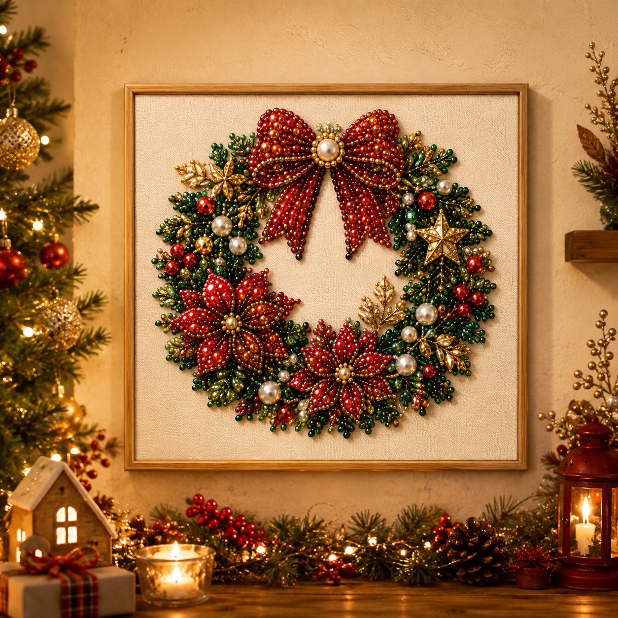 🎨💎DIY-Weihnachts-Diamantmalerei-Set mit Perlen -🧘Entspannend & Anfängerfreundlich