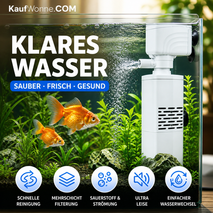 🔥🐠 3-in-1-Filter für Aquarien – Filtration, Sauerstoffierung und Wasserpumpung