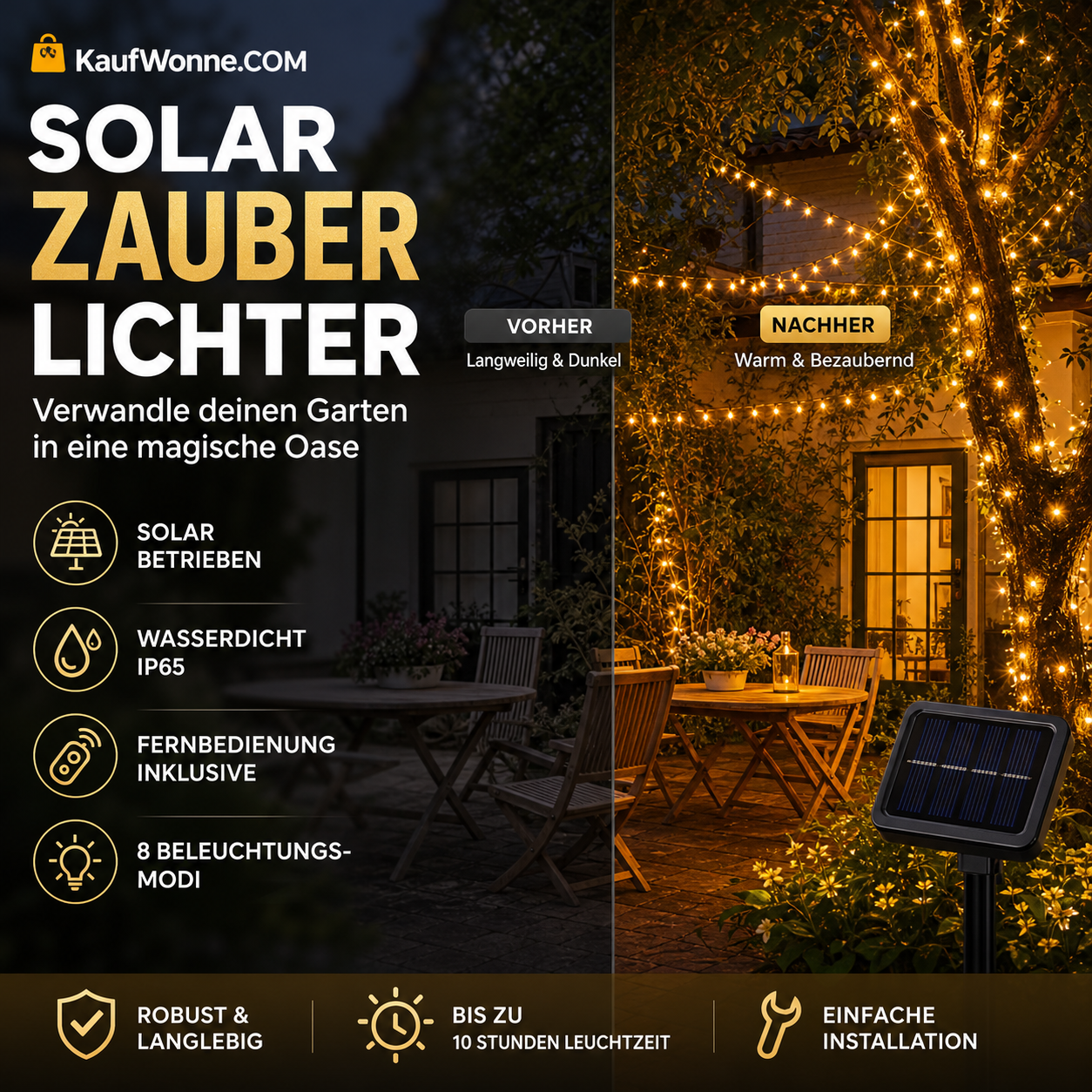 🎁50 % Rabatt! Solar‑Dekor‑Lichterketten 🏠Unverzichtbare Dekoration für den Garten