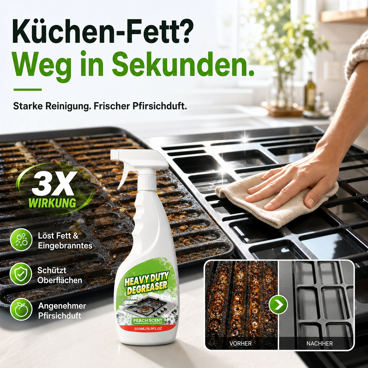 🏆 Stark wirkender Küchen‑Entfetter‑Spray