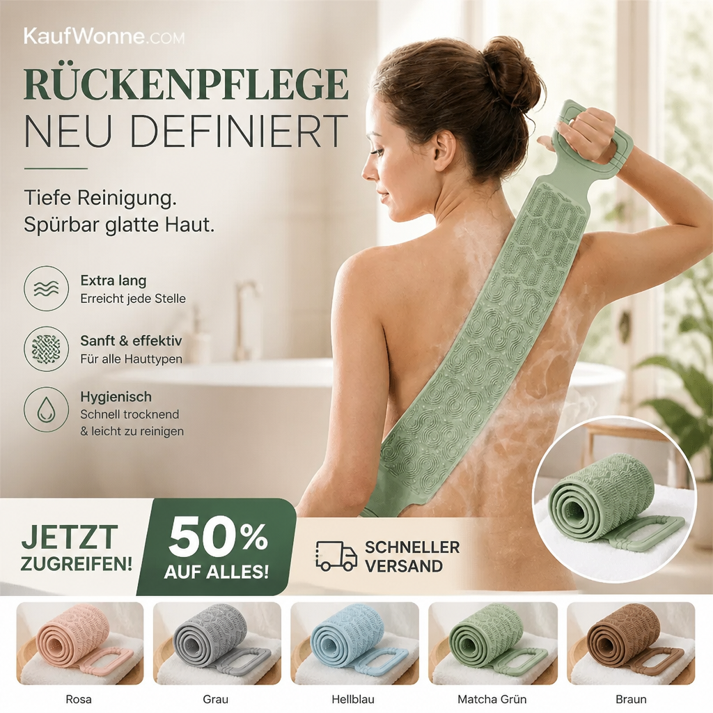🔥🏆 2+1 GRATIS!! 🛁🧼 Tiefenreinigende Silikon‑Rückenbürste